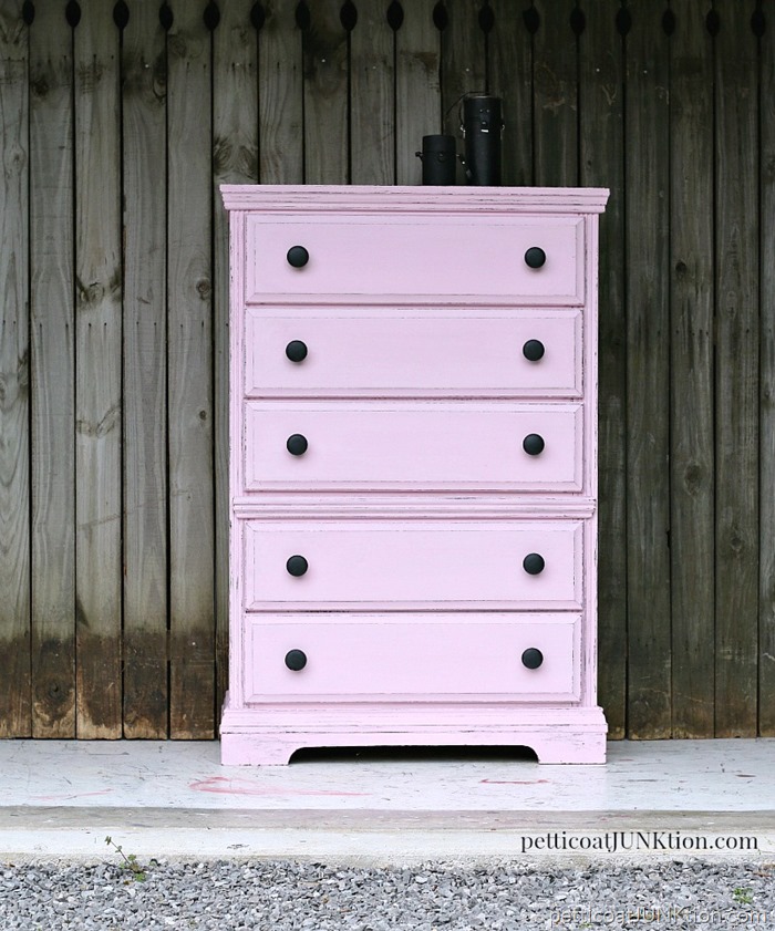 DIY pale pink dresser