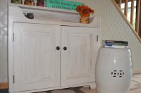 DIY whitewashed cabinet