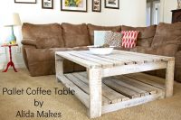 DIY distressed and whitewashed pallet coffee table