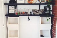 DIY whitewashed shelves