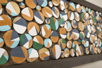DIY bold wood slice wall art
