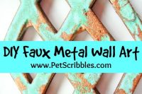 DIY faux patina metal wall art