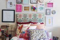 eclectic bold gallery wall