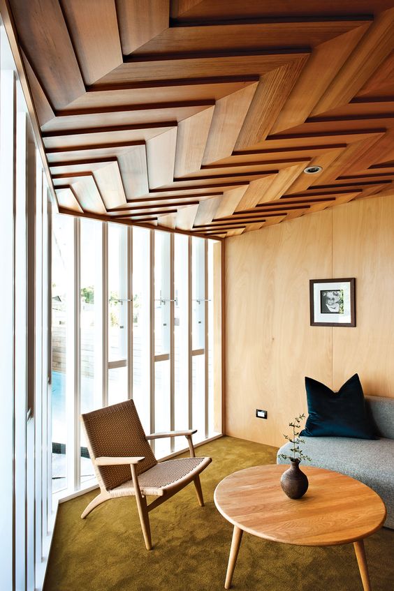 geometric wooden ceiling