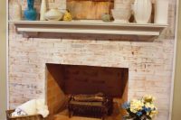 How to whitewash a brick fireplace the right way
