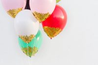 DIY confetti dipped balloons