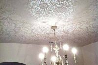stenciled silver ceiling
