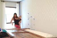 DIY stenciled accent wal