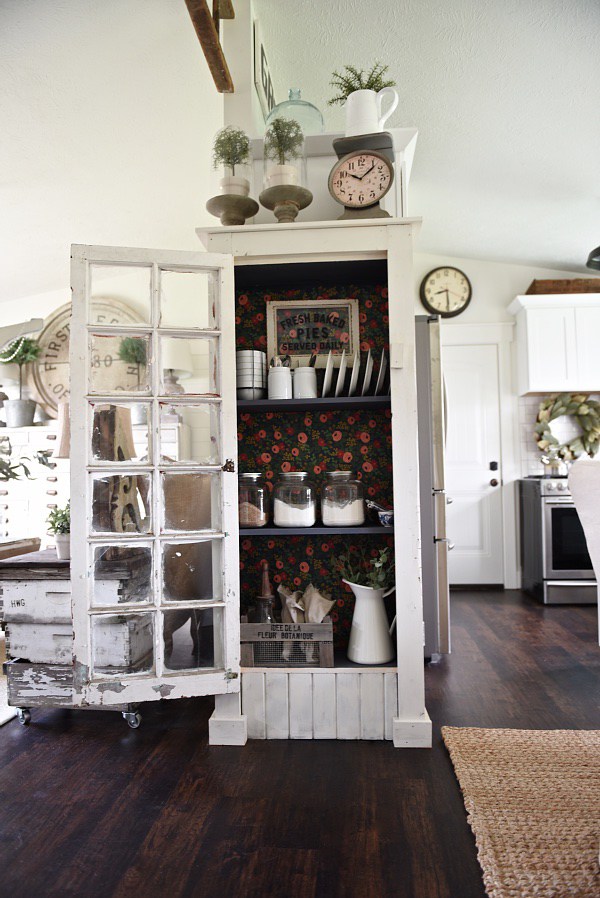 Vintage Inspired DIY Old Window Floor Cabinet