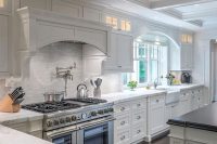 white coffered ceiling for a kitchen