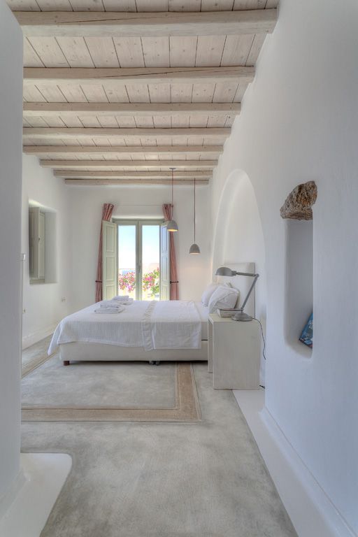 whitewashed rustic wooden ceiling with beams