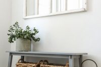 05 sawhorse mudroom bench with baskets