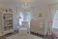 06 white shabby chic nursery with pink decorations