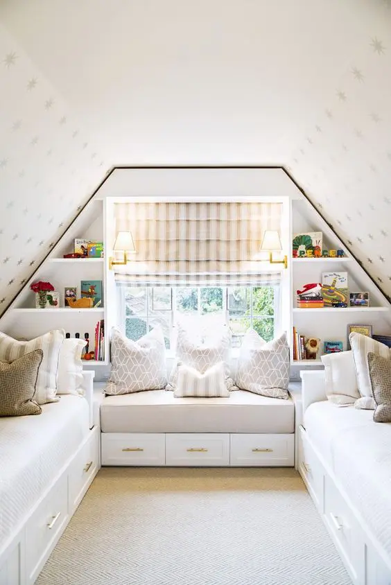 shared attic kids' room for two