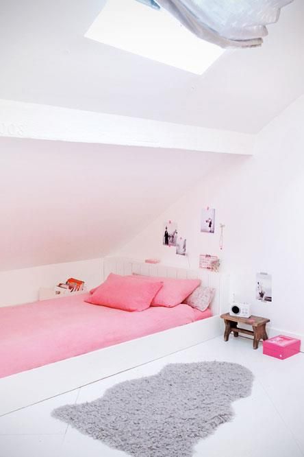 attic blush and pink girl's room