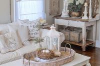 09 neutral-colored shabby chic room with touches of natural wood
