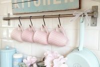 10 pastel tableware and a vintage sign