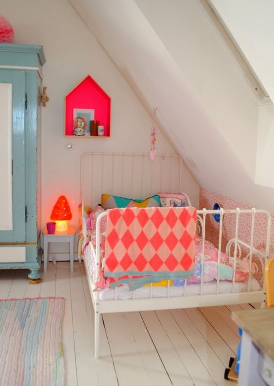 bold attic girls' room