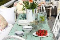 11 distressed mint dining table