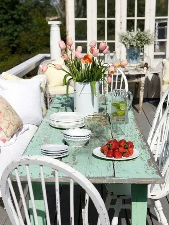 distressed mint dining table