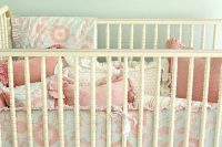 12 blush and serenity patterned bedding for the crib