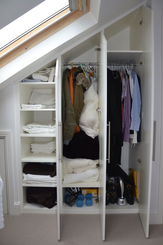 fitted closet under the eaves