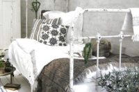 13 shabby whitewashed bed instead of a bench