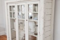 14 shabby white dishes cabinet