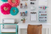 16 pegboard with shelves and organizers