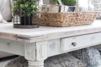 16 whitewashed distressed coffee table