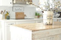 17 distressed white shabby chic kitchen with reclaimed wood touches