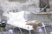 19 white forged shabby chic lounger