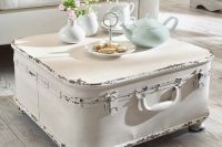 19 whitewashed shabby suitcase as a coffee table