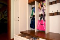 20 open shelving and drawers for mudroom storage