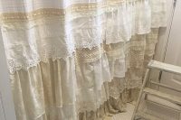 23 shabby chic lace bathroom curtain