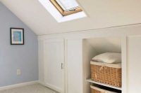 24 attic storage with cubbies and compartments