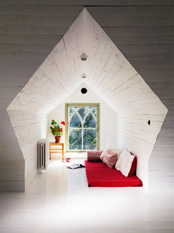 cozy and tiny attic bedroom