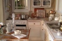 26 small shabby chic kitchen with a distressed kitchen table