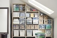 26 three section shelving unit for attic spaces