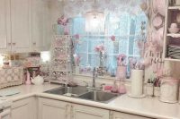 27 white and pink shabby chic kitchen