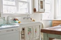 28 white kitchen cabinet and a white sink stand in shabby chic style