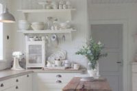 33 whitewashed shabby chic kitchen