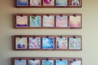Instagram gallery wall in wooden planks