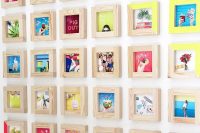 Instagram prints in light wood frames