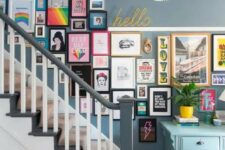 a stylish colorful gallery wall