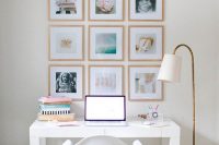 colorful Instagram prints in light wood frames