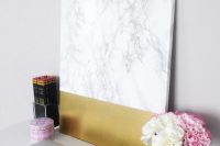 DIY marble gold canvas wall art