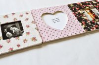 DIY heart-shaped wooden frame covered with fabric