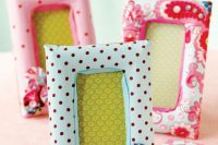 DIY cheerful patterned photo frames