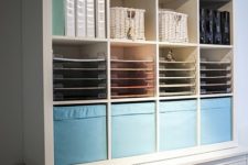 Craft storage unit could be made by combining IKEA’s Kallax and Hemnes units